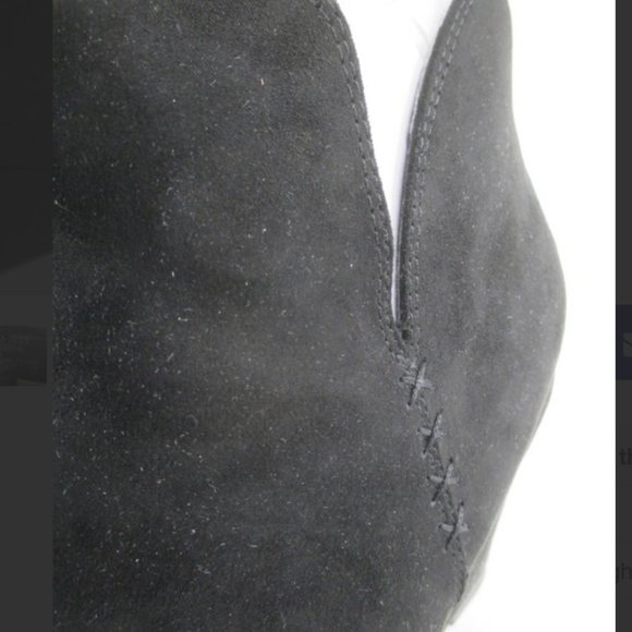 NIB Rampage Suede Black Wedge Booties 9M - Picture 5 of 6